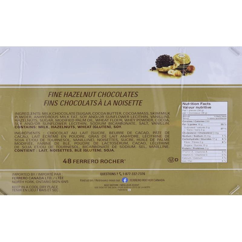 Ferrero Rocher Chocolate 48 Pieces Net Wt (600 Gram)
