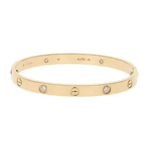 Pre-owned Cartier Love Bangle Bracelet Size 18