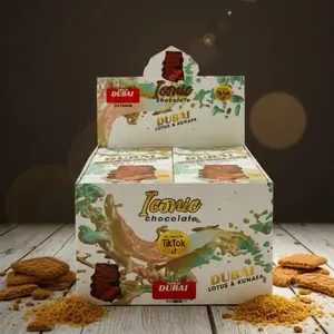 Iconic Chocolate Dubai Lotus & Kunafa Chocolate Box Pack of 12 200g Bars Premium Dessert