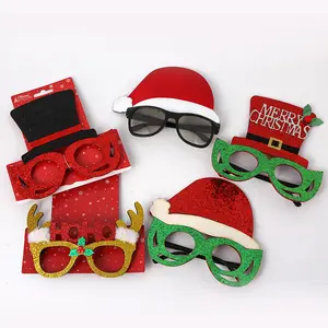 Christmas glasses props, Santa hat, eyeglass frame, performance party props