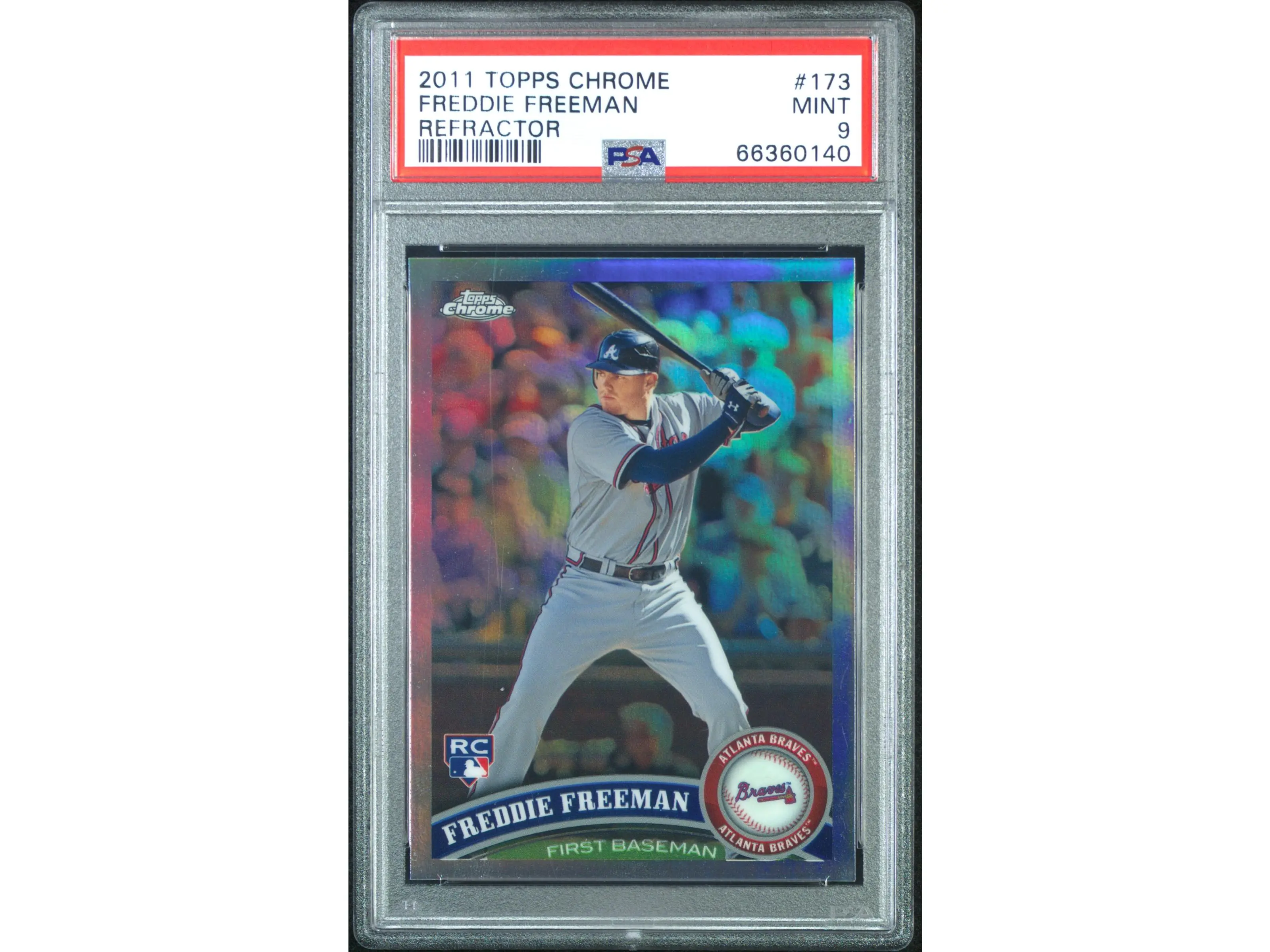 2011 Topps Chrome Refractor Freddie Freeman #173 PSA 9