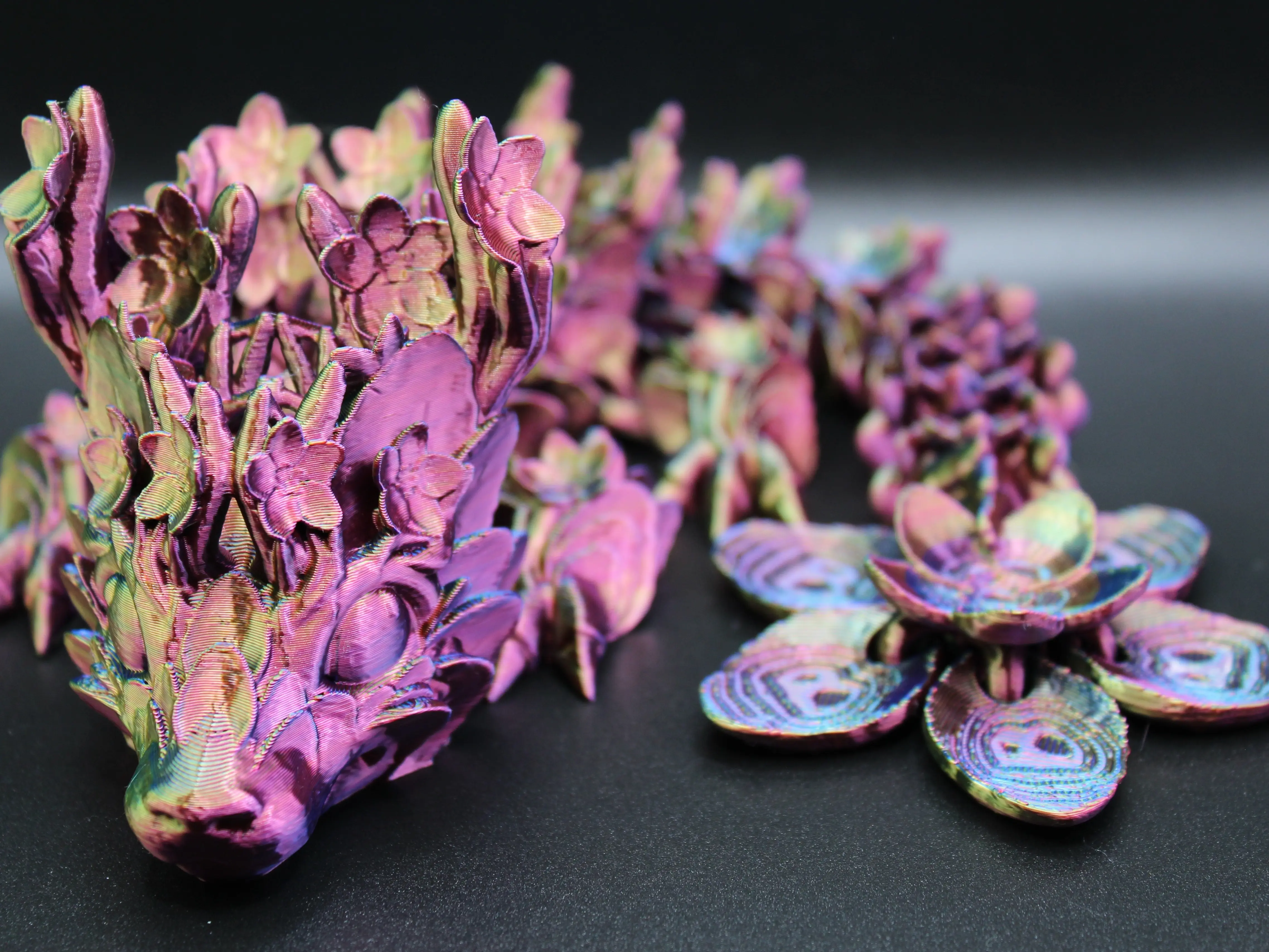 Articulated Baby Cherry Blossom Dragon -3D Printed Collectible desk figure