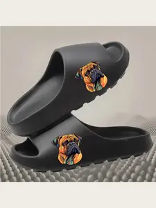 Men's Women's Boxer Dog Print Slippers Comfortable Indoor Outdoor House Shoes Non-Slip Soft Sole Warm Winter Home Slippers for Adults Animal Lovers Pet Themed Footwear Lightweight Casual Slides