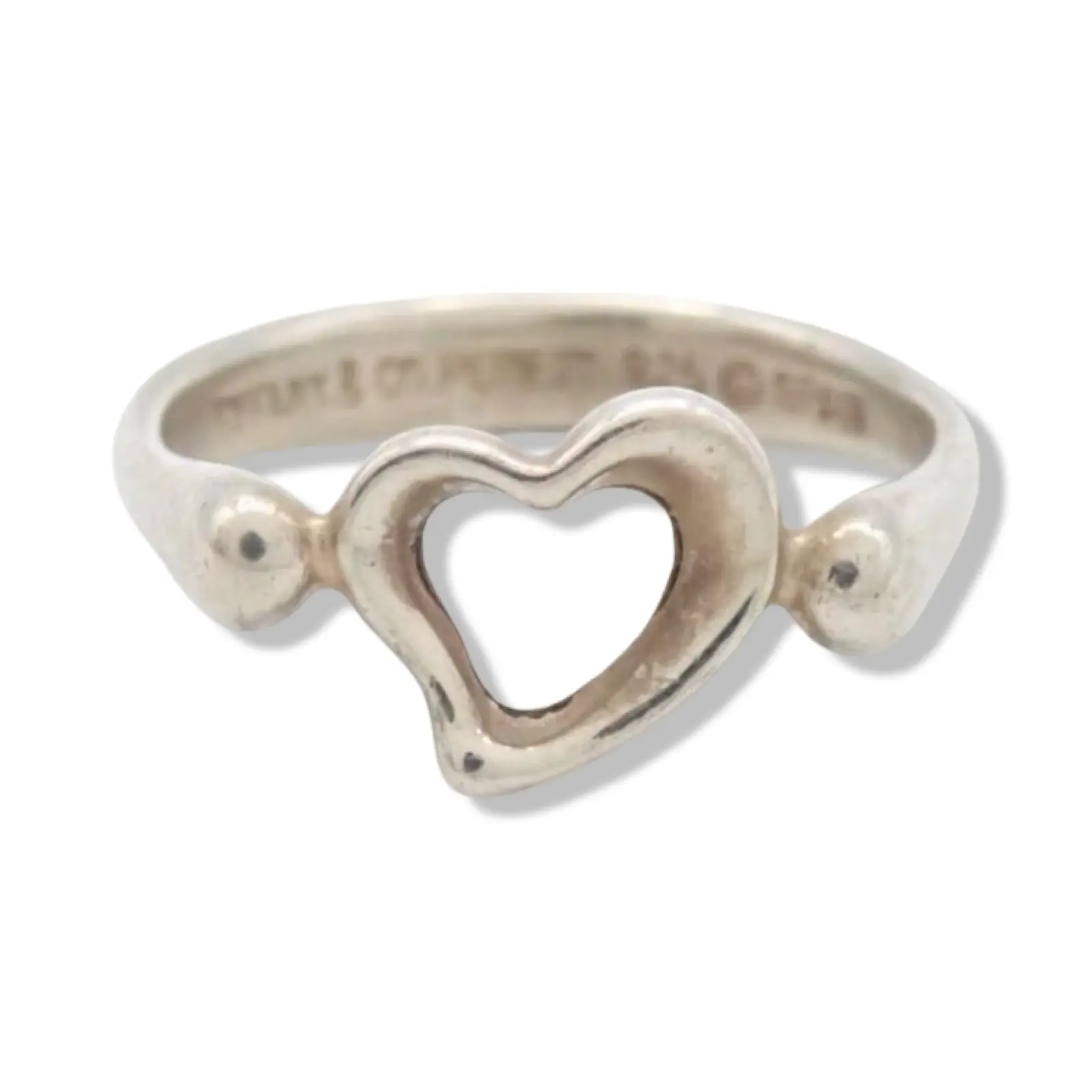 Pre-owned Tiffany & Co Open Heart Ring Size 5 TIF1046