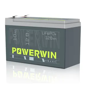 POWERWIN BT10 12V 10Ah Lithium LiFePO4 Battery 4000+ Deep Cycle Battery Built-in BMS Portable Battery for Power Wheels Fish Finder Small UPS LiFePO4 Deep Cycle Lithium Battery Solar Lighting Systems Home Energy Storage Impact Resistant Kayak