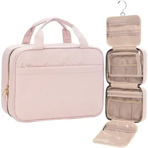 [New Deal] Travel Toiletry Bag for women, Portable Hanging Organizer for Travel-Sized Shampoo, Conditioner, Brushes Set, makeup Accessories Water-Resistant, Waterproof