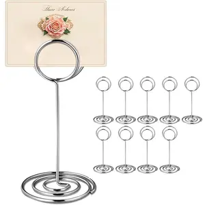 Standing Table Number Holder, Photo Clip, Business Card Holder, Menu Stand, Note Message Holder, Desk Organizer, Table Organizers, Perfect for Birthday Decorations, Weddings, Restaurants, Hotels