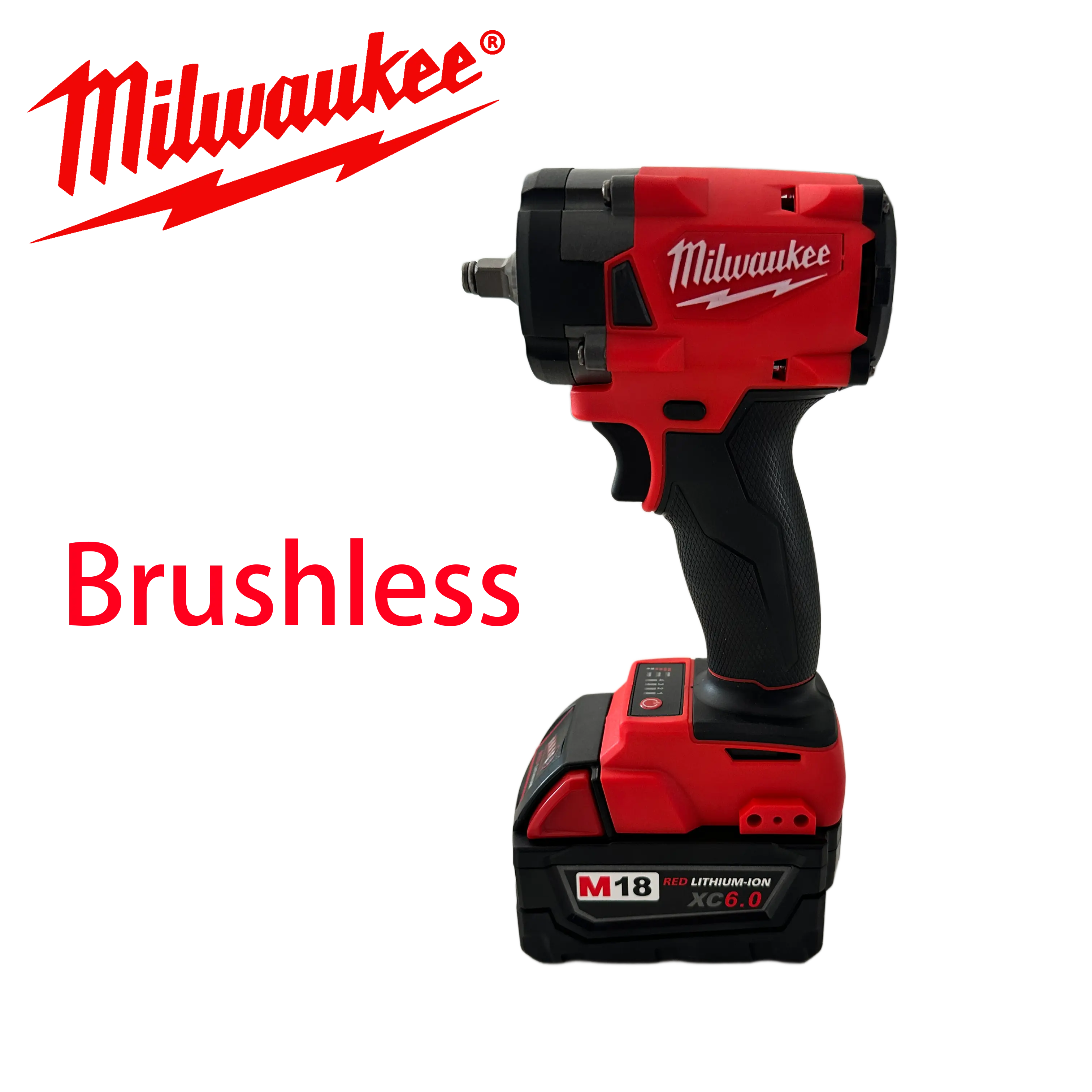 Milwaukee M18 Series 18V Compact Brushless Motor Impact Wrench Set - 3/8 in Drive, High Torque Cordless Power Tool, Lightweight for Tight Spaces, Workshop Garage Tasks (212-Piece Kit with Battery)