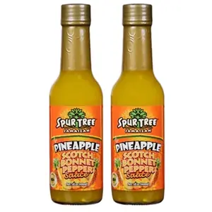 Spur Tree Jamaican Pineapple Scotch Bonnet Hot Pepper Sauce 16 oz Each Bottle