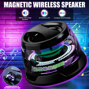EIGIIS G200 Magnetic Wireless Speaker, Multifunctional Portable Mini Speaker with Multi RGB Color Light Show-3D Surround Sound Effect, for Gifts for iPhone, Android Smartphone