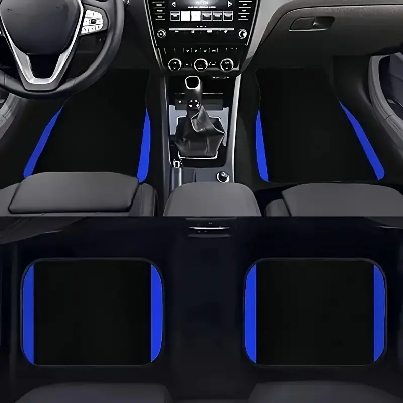 4-Piece Blue Edge Car Floor Mats, Universal Fit, Durable & Long-Lasting Protection, Enhances Driving Fun, Best Gift for Friends & Family, Car Mats Cars, Automotive Floor Mats