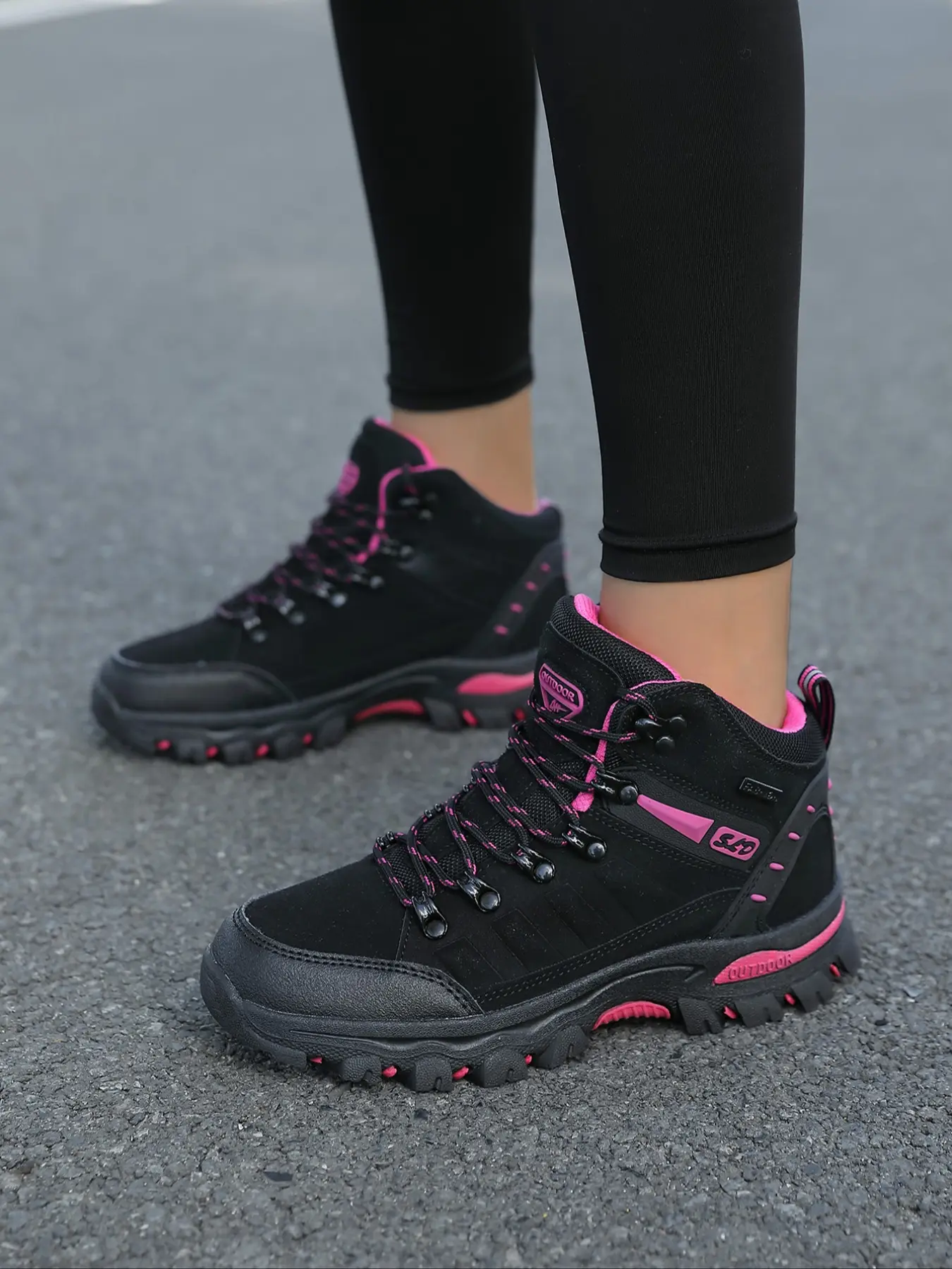 Women's Fashion Lightweight Waterproof Hiking Shoes, Windproof Outdoor Sports Sneakers, Durable High Top Casual Footwear for Daily Wear