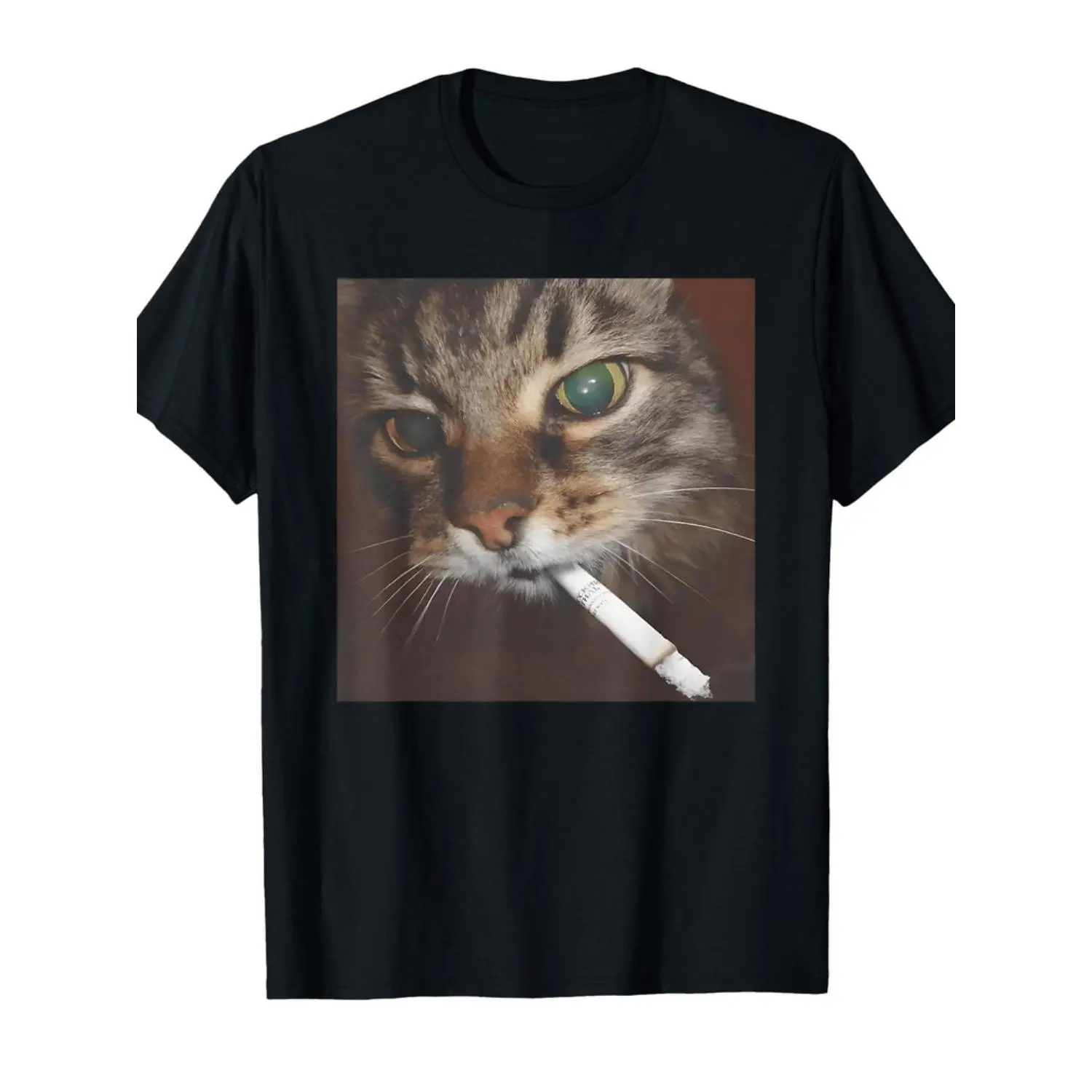 Smoking Cat Meme Graphic T-Shirt For Men And Women With Playful Gen Z Humor 100 Cotton Comfortable Crew Neck Tee Perfect Gift For Cat Lovers All Season Wear Machine Washable Casual Outfit
