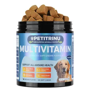 Cross-border Explosive Cat Multivitamin Soft Chews with Yellow Fish Oil 500 Count Jar Packaging Skin Coat Health Supplement OEM
