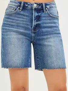 RISEN Tummy Control High Rise Raw Cut Hem Jhorts