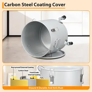 Automotive Towallamrk Fryer Grease Bucket 16 Gal, Oil Disposal Caddy, Steel Fryer Oil Bucket with Rust-Proof Coating, Oil Transport Container for Hot Cooking Oil Container with Lid & Lock Clips & Filter Bag Engine & Transmission Repair Tools