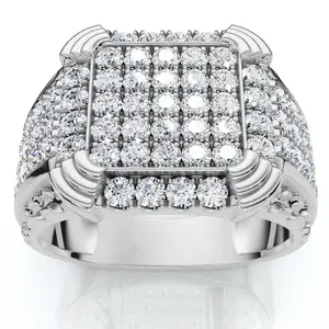 2Ct Men's Diamond Ring in 14k Gold Lab Grown