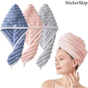 2026 New 3/6-Piece Microfiber Hair Towel Set, Family Value Pack for Women & Kids, No-Slip Snap Closure Design, Ultra Absorbent & Quick-Dry, Frizz-Free Hair Care Turban, Soft & Lightweight for All Hair Types, Ideal for Home, Shower & Salon Daily Use