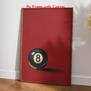 Vintage Lucky 8 Ball Wall Art Poster, Billiards Print Decor, Retro Aesthetic Bedroom Decoration, Fashionable Home Gift Idea, Unframed Art Print
