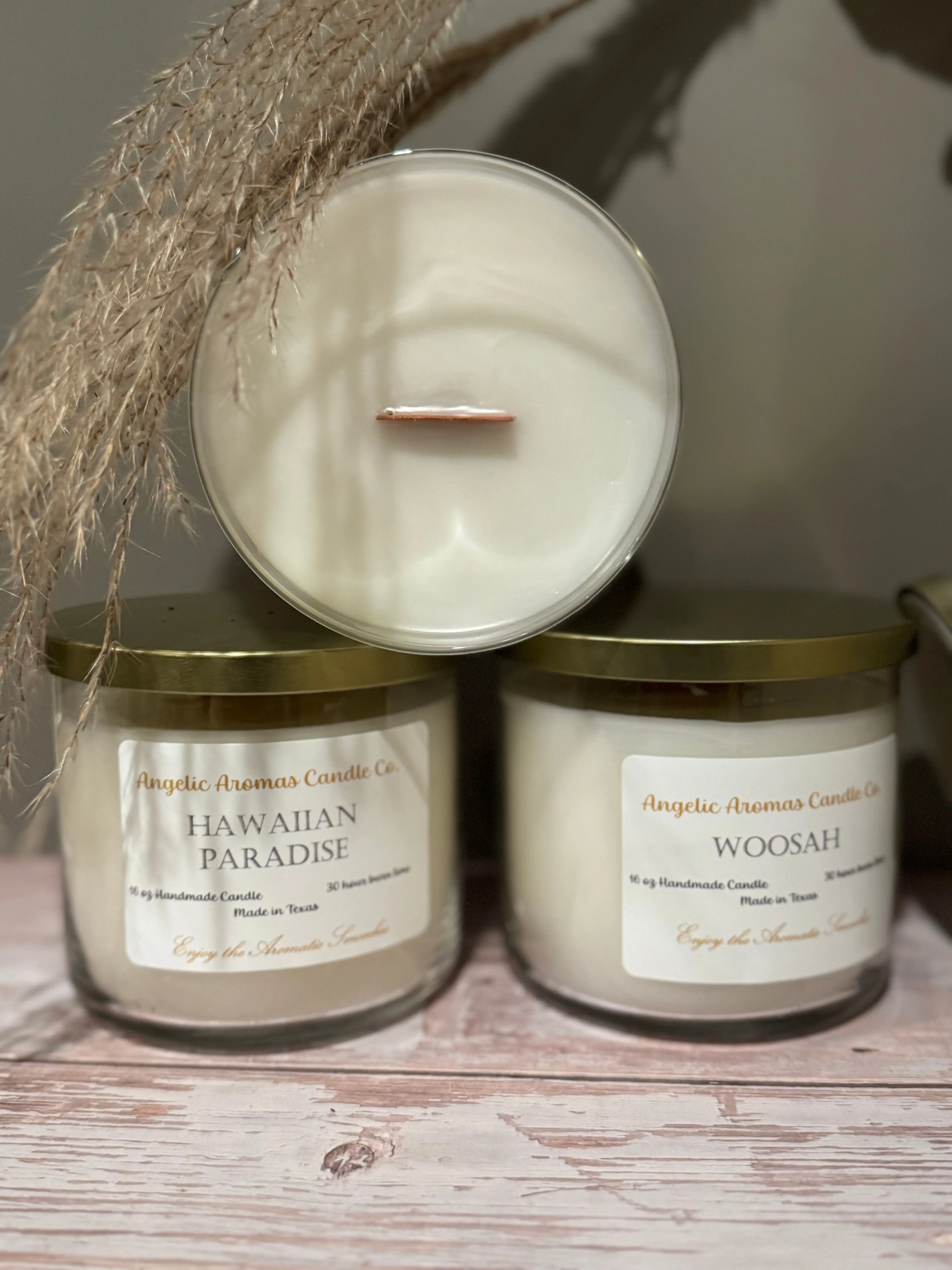 Large Wooden Wick Candle