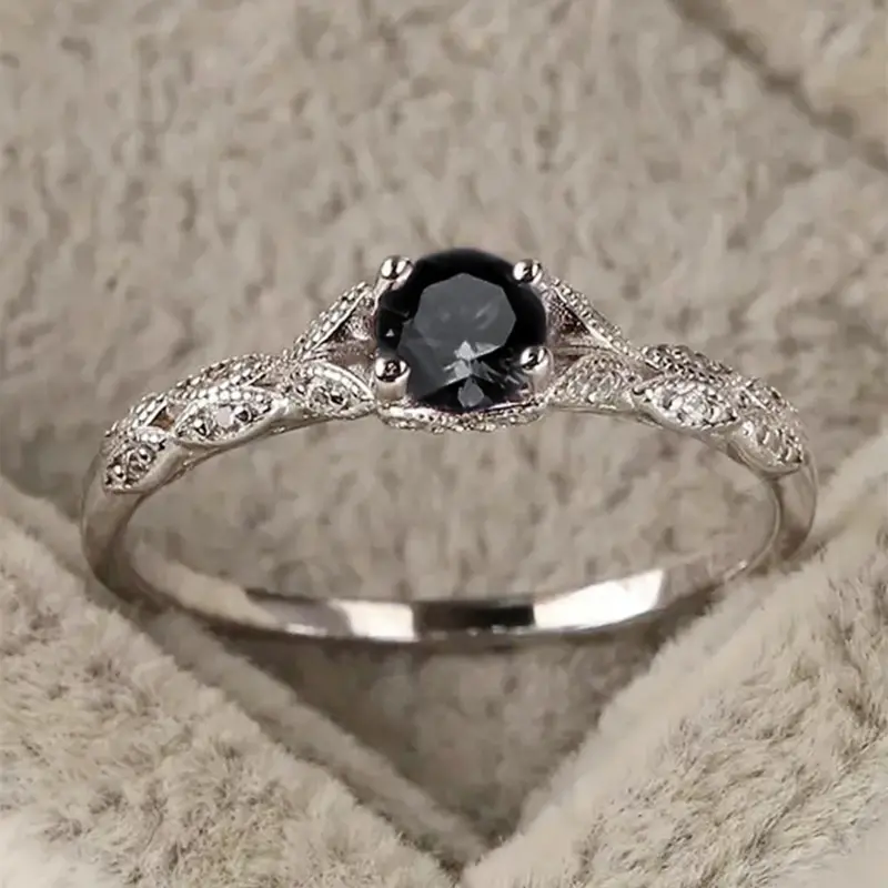 Elegant Style Artificial Zircon Decor Metal Ring, Women's Fashion Jewelry Accessories, Minimalist Romantic Aesthetic Jewelry Gift