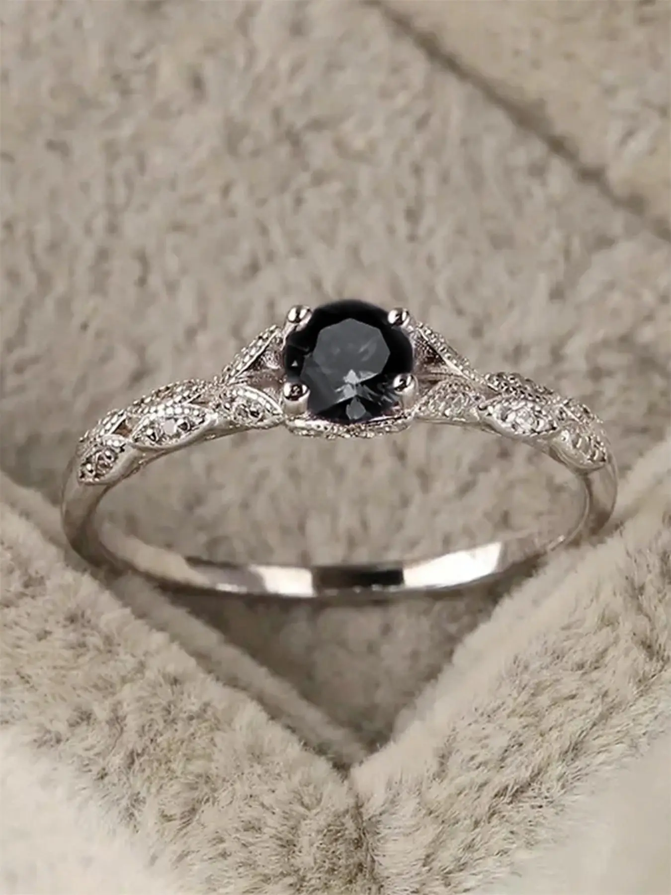 Elegant Style Artificial Zircon Decor Metal Ring, Women's Fashion Jewelry Accessories, Minimalist Romantic Aesthetic Jewelry Gift