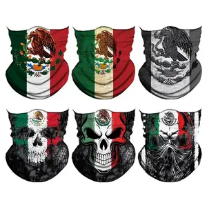 6PCS Summer UV Protection Cooling Neck Gaiter Face Mask Men Women, Seamless Bandana Rave Face Cover Scarf Mask, Balaclava, Headband, Head Wrap, Great for motorcycle, biking, fishing, climbing, and construction work, Headwear