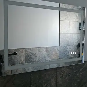 LED Bathroom Vanity Mirror for Wall with Anti-Fog, Dimmable Rectangle Mirrors with Front Light and Backlit, Memory Function, Horizontal & Vertically