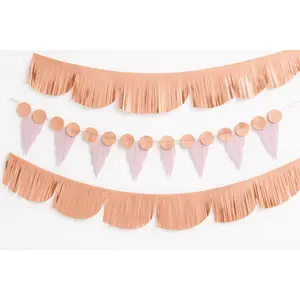 Rose Gold Fringe Banner Kit - Elegant Party Backdrop
