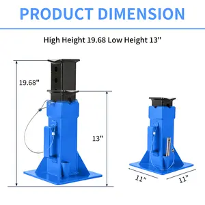 12 Ton Jack Stands (2 Pack), Heavy Duty Pin Type Jack Stand Supports for Trucks, RVs, and SUVs, 11-18 Inch Adjustable Height with Quick-Release Locking Pin, Professional Garage and Shop Equipment