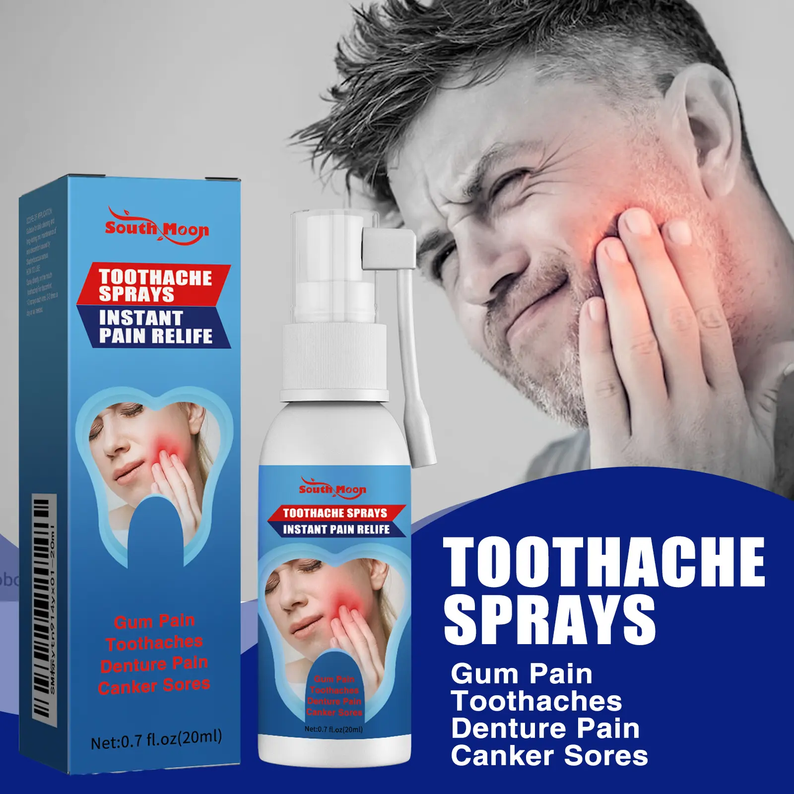 (Buy 1 get 1 free) Fast Toothache Relief Oral Spray -Soothes Gum & Tooth Pain, Antibacterial soothes teeth discomfort and gentle care