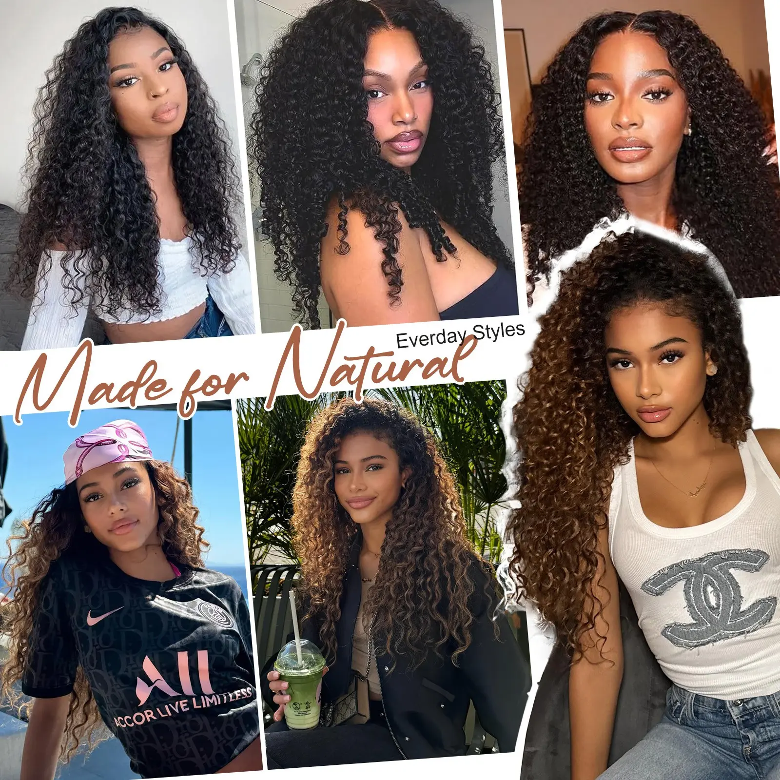 Curly Feather Crochet Hair Extensions Deep Wave Synthetic Pre-Separated Knotless Pre-Separated Feather Crochet Hair Extension Wet  main image 2