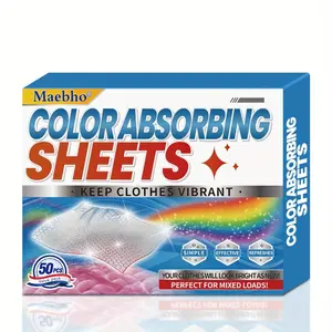Maebho 50pcs Color Capturing Paper for Laundry, Prevents Dye Transfer, Absorbs Color Leakage, Suitable for Household Washers, Safe for Sensitive Fabrics, Laundry Accessories