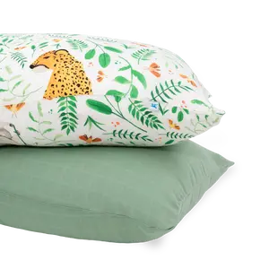 Cotton Muslin Pillowcase 2 Pack - Mighty Jungle