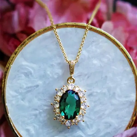 Vintage Sparkling Zirconia Pendant Necklace for Women, Rhinestone Decor Necklace for Party, Daily Clothing Decor, Trendy All-match & Exquisite Fashion Jewelry for Birthday Gift
