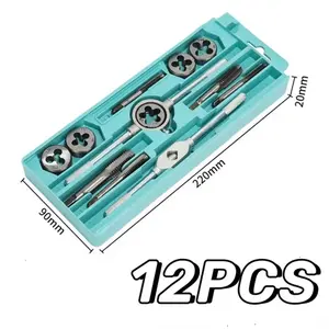 12pcs Alloy Steel, Tap and Die Set, Metric Standard Tap and Die, Thread Tool, Essential Threading Home Tool Cutting Threads for Cutting External and Internal Threads Tool Kit Set Hand Tools