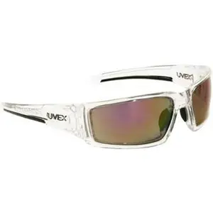 UVEX Framed Work Safety Glasses - Red Mirror Lenses, Scratchproof, Wraparound Design, Universal Fit, Model S2974
