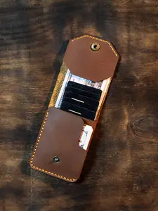 Leather Wallet Slim Minimalist Handmade Card Holder for Men & Women Bifold Design with 8-9 Bills & 6-8 Cards Best Anniversary Christmas Gift for Boyfriend