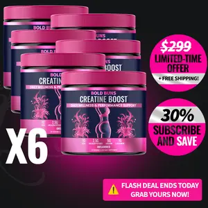6 Pack | Bold Buns Creatine for Women – Build Strength, Support Skin Glow & Hair Heath, Recover Faster