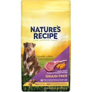 Nature′s Recipe Grain Free Lamb, Sweet Potato & Pumpkin Recipe Dry Dog Food, 4 lb. Bag