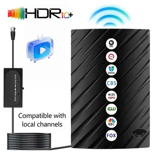 Digital HD TV Antenna Indoor , Upgraded Smart IC Chip Provides Stronger Signal, Supports 100+ Local Free Channels, 300Miles Range, Easy to Install