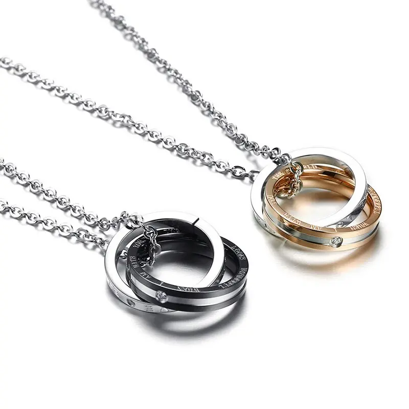 Stainless Steel Couple Necklaces - Exquisite Chain Jewelry, Fashion Costume Accessory for Couples