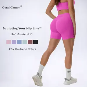 Coral Canton Impact Shorts High Waistband Butt Lifting