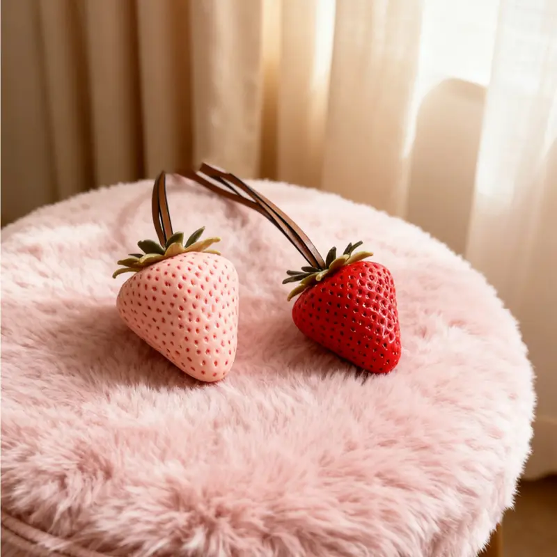Strawberry Bag Charms, Purse Accessories Charm, Cute Purse Charms, Purse Charms For Handbags, Car Ornament, Backpack Charms, Mobile Phone Case Pendant, Purse Pendant, Fruit Keychain, Diy Decoration, Strawberry-Themed Ornaments, Lightweight And Versatile