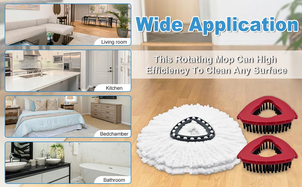 【Summer Sale Deals】EasyWring Microfiber Spin Mop Pack - Oceda 1-Tank System Compatible, 30-58" Durable Steel Handle, 5 Washable Refills, Brush & Base, 99%+ Bacteria Remover, Floor Care Easy Mopping Tool, Home Cleaning Supplies, Class of 2026 Grad Gift