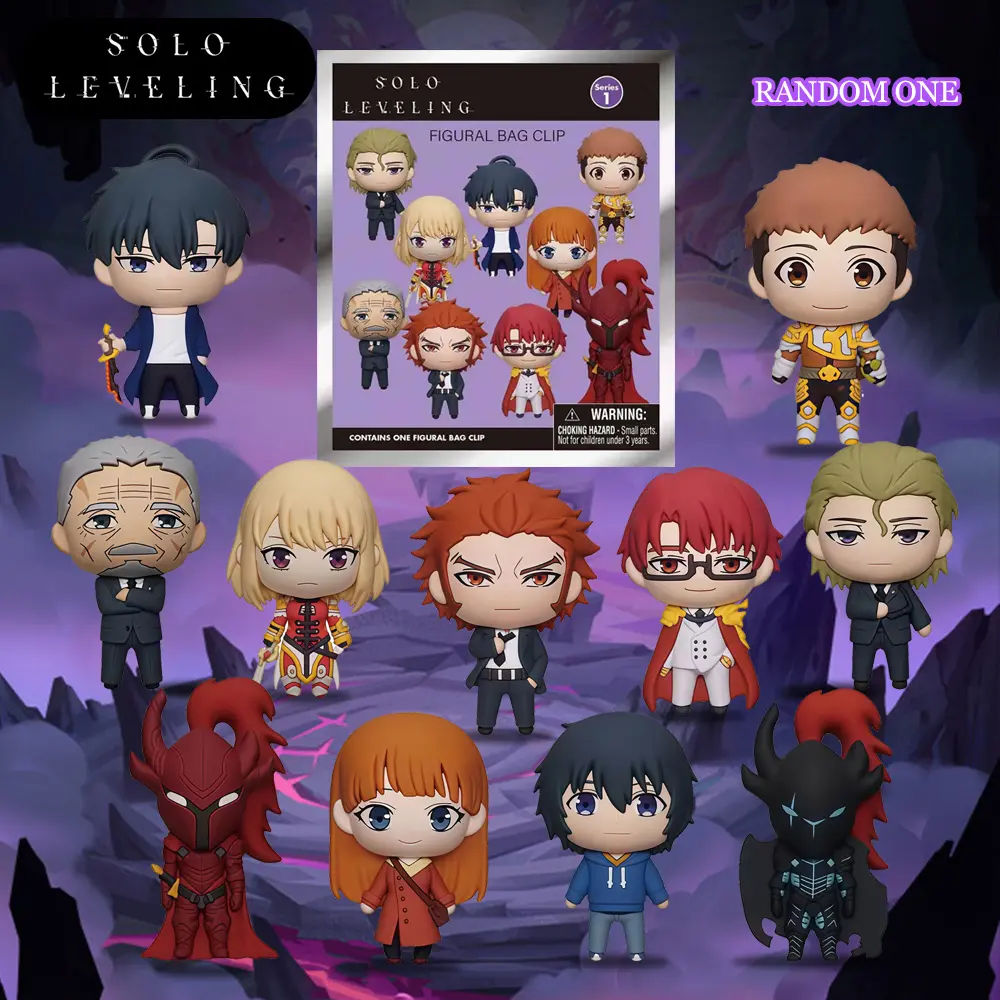 1PC Solo Leveling Officially Licensed Blind Bag Keychain Figures Accessories 3D Anime Collection Backpack Accessory Cosplay Gift Shadow Awakening Hunter's Glory Shadow Lord Anime Exhibition Game Party Halloween Keychain Surprise Collectibles