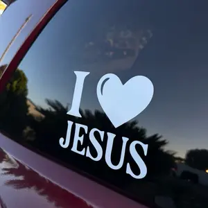 I Heart Jesus Window Vinyl Decal Sticker Car Accessories Women