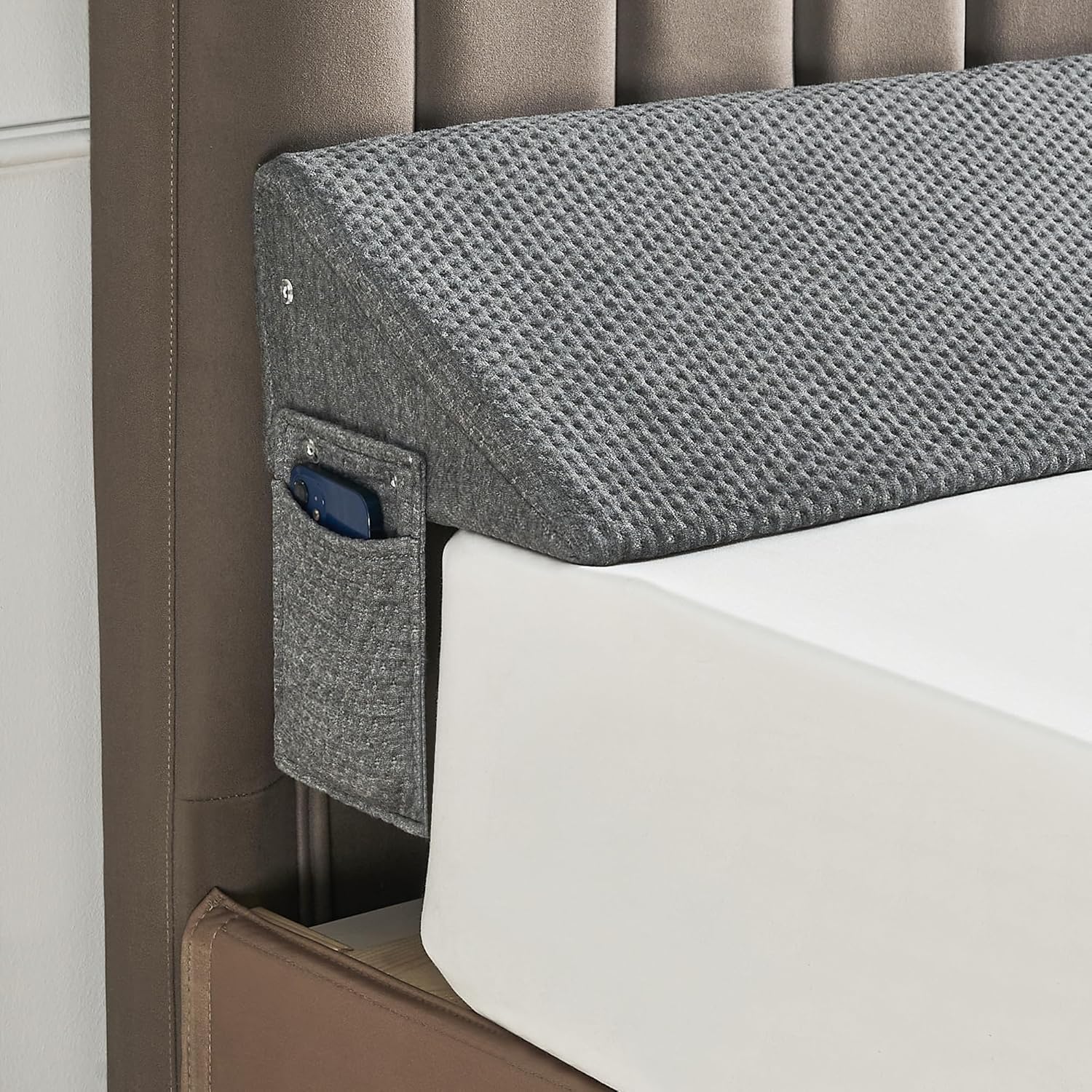 Gap Filler Bed Wedge Pillow for Headboard Gap, High-Density Memory Foam with Breathable CoverBed, Mattress Gap Filler(0-