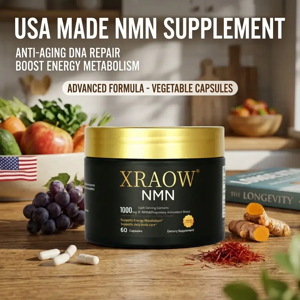 XRAOW Liposomal NAD Supplement with Resveratrol NMN Alternative 30 Day Supply for Energy Boost & DNA Repair Third Party Tested Healthcare Fitness Edible Dietary Vitamin Capsule
