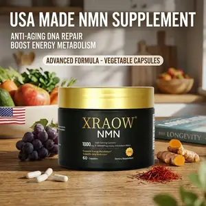 XRAOW Liposomal NAD Supplement with Resveratrol NMN Alternative 30 Day Supply for Energy Boost & DNA Repair Third Party Tested Healthcare Fitness Edible Dietary Vitamin Capsule